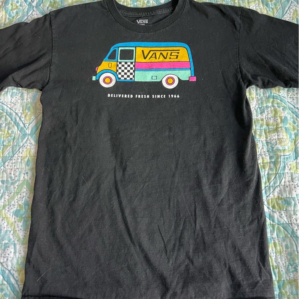 Vans Black Tee with Colorful Van Graphic